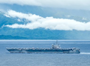 USS Ronald Reagan (CVN-76) conducts an archipelagic sea lane passage through the San Bernardino Strait, on July 30, 2022. US Navy Photo