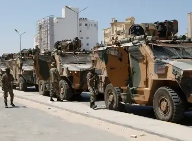 Libyan forces are deployed in Tripoli, Libya, Saturday, Aug. 27, 2022. (AP Photo/Yousef Murad)