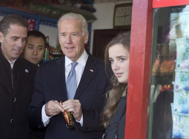 Hunter Biden, an unidentified man, then-vice president Joe Biden, and Finnegan Biden in China in 2013 / Getty Images