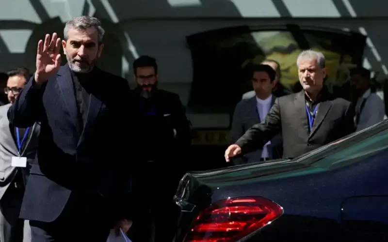 Iran's chief nuclear negotiator, Ali Bagheri Kani, leaves the Palais Coburg, the venue where closed-door nuclear talks take place in Vienna, this month.Credit...Lisa Leutner/Reuters
