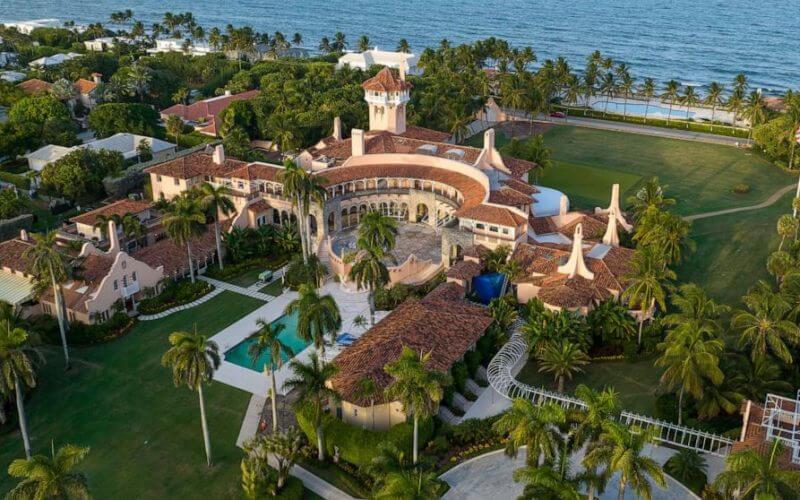 An aerial view shows President Donald Trump's Mar-a-Lago estatein Palm Beach, Fla., Aug. 10, 2022. Steve Helber/AP