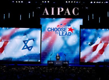 Then-US vice president Mike Pence speaks at the 2018 American Israel Public Affairs Committee (AIPAC) policy conference at Washington Convention Center, on March 5, 2018, in Washington, DC (AP Photo/Jose Luis Magana)