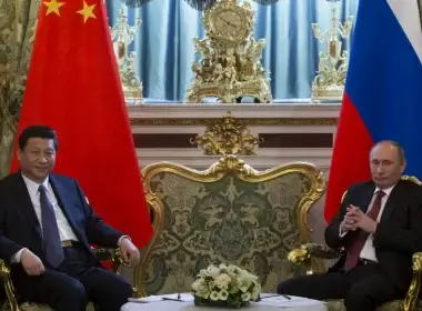 Russian President Vladimir Putin and Chinese President Xi Jinping meet in the Kremlin in Moscow. (AP Photo/Alexander Zemlianichenko)