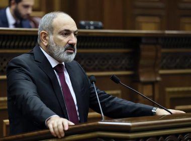 Armenian Prime minister Nikol Pashinyan delivers his speech at the National Assembly of Armenia in Yerevan, Armenia, Tuesday, Sept. 13, 2022. AP