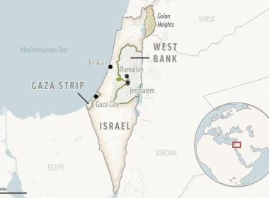 This is a locator map of Israel and the Palestinian Territories. (AP Photo)