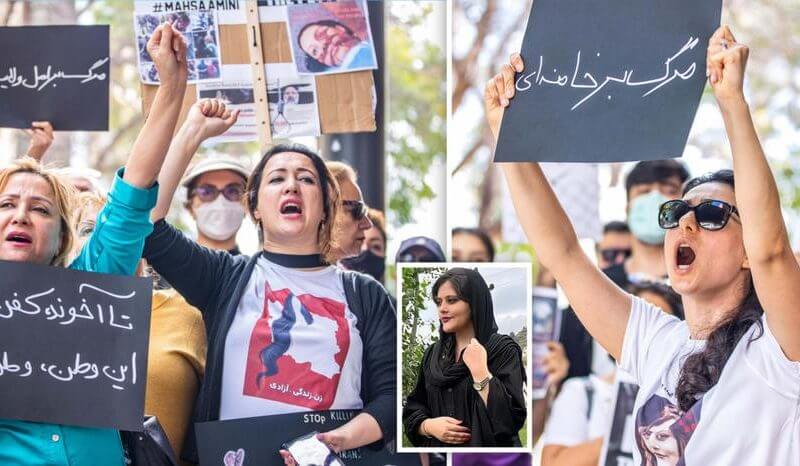 Hundreds have rallied in Perth in solidarity with the people of Iran following the death in custody of a woman detained by the country’s morality police for ‘unsuitable attire’. Credit: The West Australian