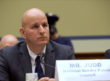 Brandon Judd, president, National Border Patrol Council, testifies at a House Subcommittee on National Security hearing on April 12, 2018. (Charlotte Cuthbertson/The Epoch Times)