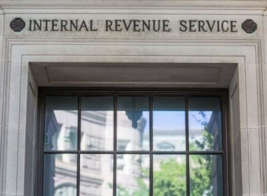 The Internal Revenue Service (IRS) building stands in Washington, D.C., on April 15, 2019. (Zach Gibson/Getty Images)