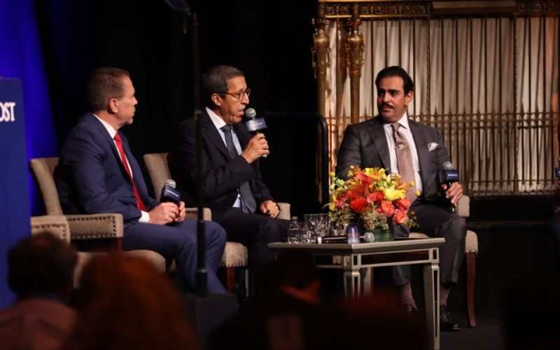 Omar Hilale, Morocco’s ambassador to the United Nations, speaking on a panel discussion at The Jerusalem Post New York Conference 2022, Sep. 12, 2022 (Photo: ALL ARAB NEWS)