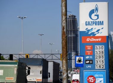 A gas station of the Russian company Gazprom in Sofia, Bulgaria. Russia shut down its main gas pipeline to Europe for three days Wednesday amid one of the worst energy crisis the EU has faced in recent memory -- a move that led to immediate speculation of whether its claims of making repairs were true. Photo by Vassil Donev/EPA-EFE