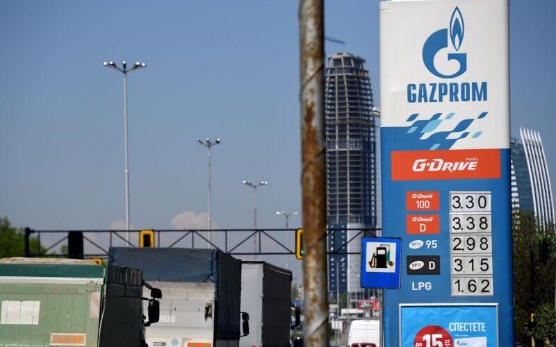 A gas station of the Russian company Gazprom in Sofia, Bulgaria. Russia shut down its main gas pipeline to Europe for three days Wednesday amid one of the worst energy crisis the EU has faced in recent memory -- a move that led to immediate speculation of whether its claims of making repairs were true. Photo by Vassil Donev/EPA-EFE