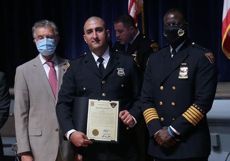 Ismail Quran receives Cleveland police's Officer of the Year Award in November 2021 (Via Cleveland Police Facebook)
