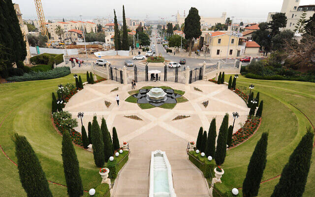 View of the Bahai gardens, located on Mount Carmel, in the northern Israeli city of Haifa. (Mendy Hechtman/FLASH90)