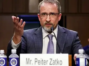 Peiter Zatko, former head of security at Twitter, testifies before the Senate Judiciary Committee on Sept. 13 in Washington, DC. Kevin Dietsch/Getty Images