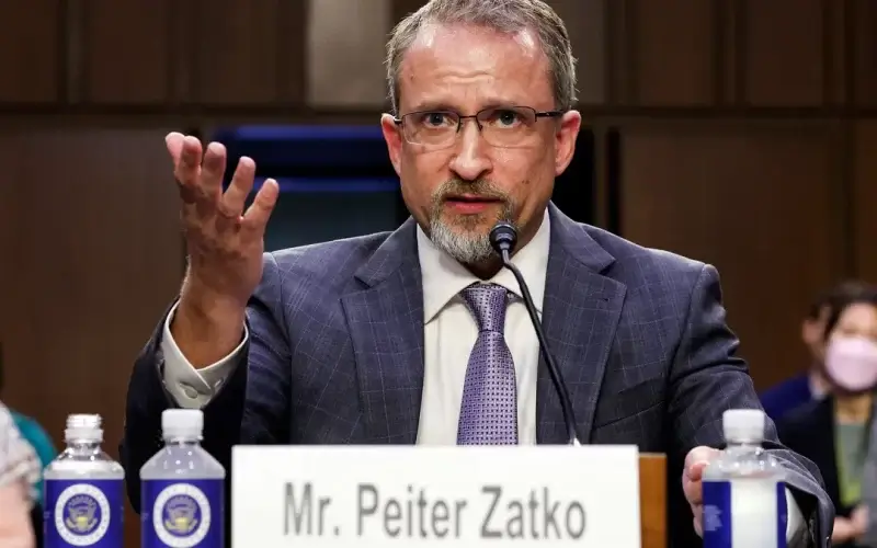 Peiter Zatko, former head of security at Twitter, testifies before the Senate Judiciary Committee on Sept. 13 in Washington, DC. Kevin Dietsch/Getty Images