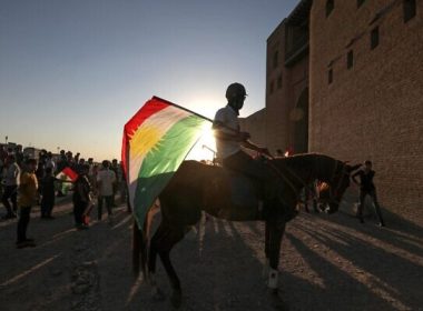 Illustrative: Iraqi Kurds commemorate the fifth anniversary of the Kurdistan Region's independence referendum in Erbil, on September 25, 2022. (Safin Hamed/AFP)
