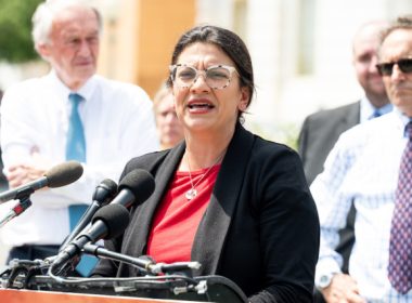 U.S. Representative Rashida Tlaib (D-MI) speaking at a press conference about expanding the number of justices on the Supreme Court. (Photo: Michael Brochstein/Sipa USA)