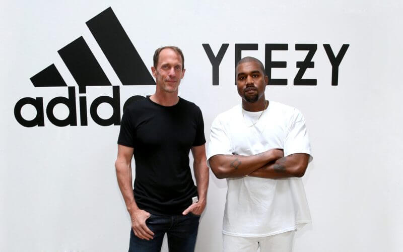 Former Adidas CMO Eric Liedtke, left, and Kanye West, right. at Milk Studios in Hollywood, June 28, 2016. (Jonathan Leibson/Getty Images for ADIDAS)