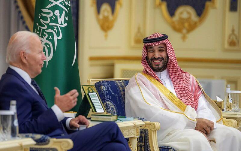 President Joe Biden meets Saudi Crown Prince Mohammed bin Salman at Alsalam Royal Palace in Jeddah on July 15, 2022 | albawaba/FP
