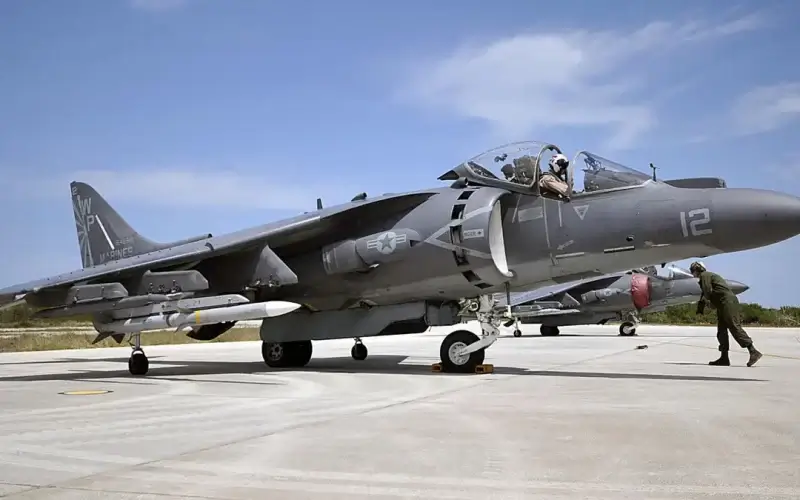 An AV-8B Harrier II assigned to the “Bulldogs” of Marine Attack Squadron (VMA) 223 at Boca Chica Field, near Naval Air Station Key West, Florida. Duggan flew jets of this type while serving in the Marine Corps. U.S. Navy photo by Mass Communication Specialist 1st Class Brian Morales/ Released