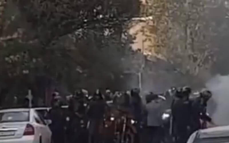 Iran security forces have fired tear gas near a girls' school in Tehran Photo credit: Twitter