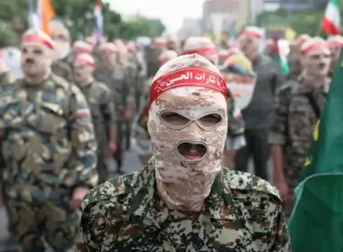 Members of a special IRGC force attend a rally marking the annual Quds Day, or Jerusalem Day, on the last Friday of the holy month of Ramadan in Tehran, Iran April 29, 2022. (photo credit: MAJID ASGARIPOUR/WANA (WEST ASIA NEWS AGENCY) VIA REUTERS)