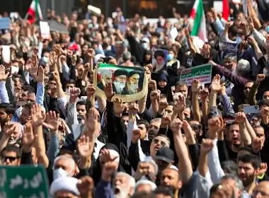 Pro-government peoples rally against the recent protest gatherings in Iran, after the Friday prayer ceremony in Tehran, Iran September 23, 2022. (credit: Majid Asgaripour/ WANA via Reuters)