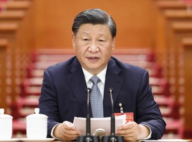 In this photo released by Xinhua News Agency, Chinese President Xi Jinping presides over a preparatory meeting ahead of the 20th National Congress of the Communist Party of China held at the Great Hall of the People in Beijing on Saturday, Oct. 15, 2022. AP