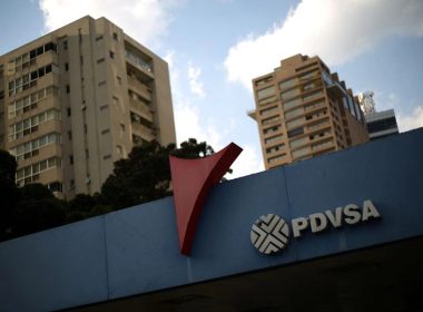 The corporate logo of the state oil company PDVSA is seen at a gas station in Caracas, Venezuela, January 28, 2019. REUTERS