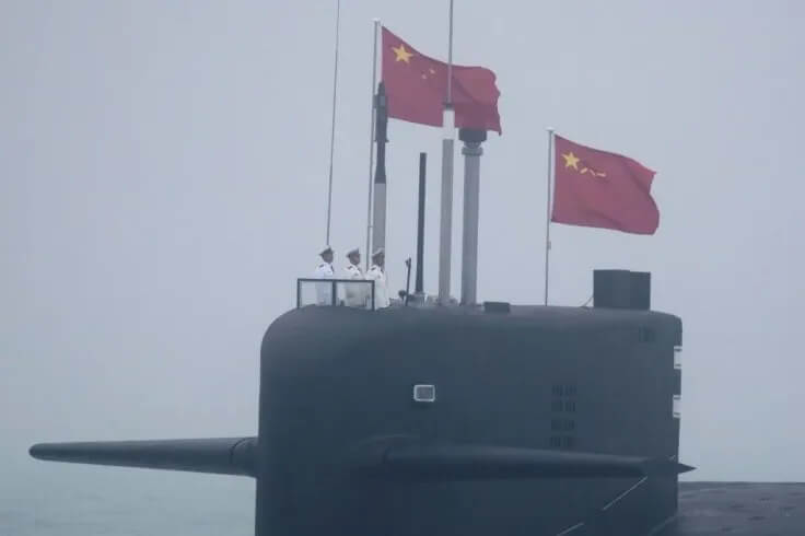 Representation. File picture of a Chinese 094A Jin-class nuclear submarine. POOL / MARK SCHIEFELBEIN