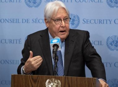 Martin Griffiths, Under-Secretary-General for Humanitarian Affairs and Emergency Relief Coordinator, speaks about the situation of grain shipments from Ukraine following a Security Council meeting at United Nations headquarters, Monday, Oct. 31, 2022. (AP Photo/Craig Ruttle)