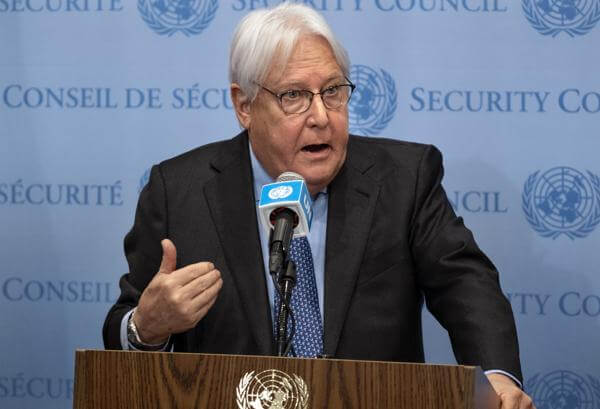 Martin Griffiths, Under-Secretary-General for Humanitarian Affairs and Emergency Relief Coordinator, speaks about the situation of grain shipments from Ukraine following a Security Council meeting at United Nations headquarters, Monday, Oct. 31, 2022. (AP Photo/Craig Ruttle)