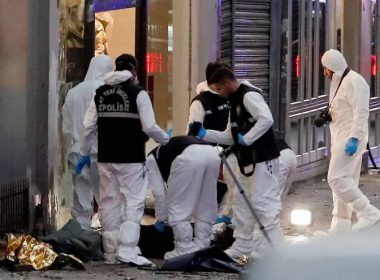 Police work near the bodies of unidentified victims of the attack on a popular market in Istanbul. REUTERS