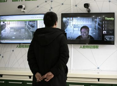 Facial recognition technology is demonstrated at Tiandy Technologies Co. headquarters in Tianjin, China, on Feb. 22, 2019. Getty