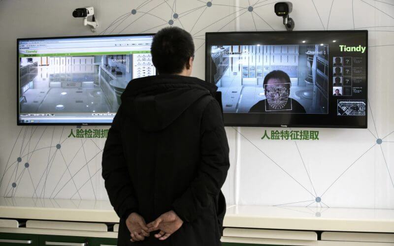 Facial recognition technology is demonstrated at Tiandy Technologies Co. headquarters in Tianjin, China, on Feb. 22, 2019. Getty