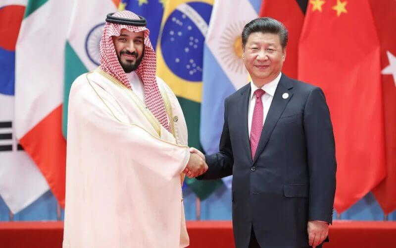 Saudi Crown Prince Mohammed bin Salman and Chinese President Xi Jinping in Hangzhou, China, in September 2016.Lintao Zhang/Getty