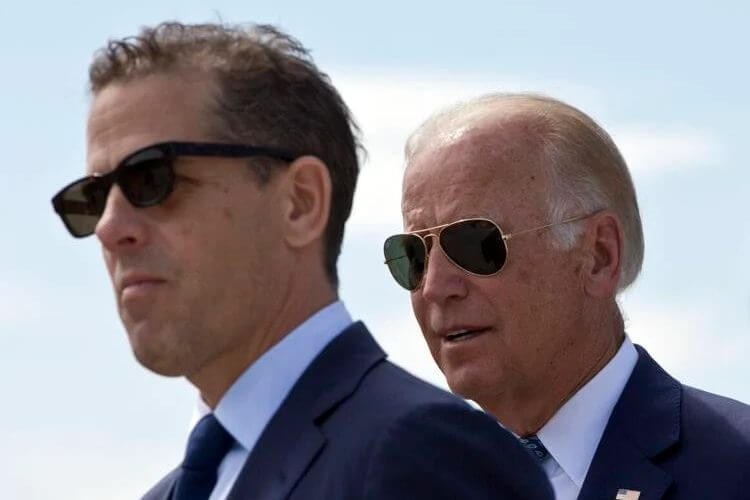 Democratic presidential candidate and former U.S. Vice President Joe Biden, right, with his son Hunter Biden in a 2016 file photo. Visar Kryeziu / AP file photo