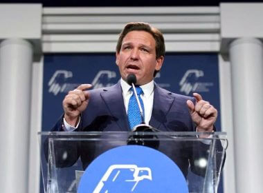 Florida Gov. Ron DeSantis speaks on Nov. 19, 2022, in Las Vegas. Gov. DeSantis said Tuesday, Dec. 13, 2022 that he plans to petition the state's Supreme Court to convene a grand jury to investigate “any and all wrongdoing” with respect to the COVID-19 vaccines. John Locher / AP file photo