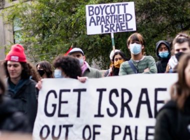 Anti-Israel protestors in Melbourne, Australia, c. 2021. Photo: Matt Hrkac/Wikimedia Commons.