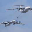 An Ilyushin Il-78 Midas air force tanker and a Tupolev Tu-95MS Bear strategic bomber fly during a military parade in 2015.(RIA Novosti via Getty Images)