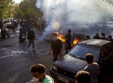 Iranians protest the death of Mahsa Amini in Tehran on Oct. 27, 2022. (AP/Middle East Images, File)