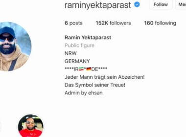 The Instagram page of Ramin Yektaparast, a former Hell’s Angels leader alleged to be coordinating Iranian regime attacks on Jewish targets in Germany. Photo: Screenshot