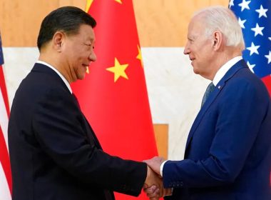 President Joe Biden, right, and Chinese President Xi Jinping shake hands before their meeting on the sidelines of the G20 summit, Nov. 14, 2022, in Nusa Dua, Bali, Indonesia. (AP Photo/Alex Brandon)