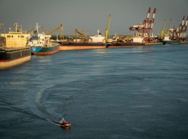 Cargo vessels and container ships sitting at dockside during loading operations at the port in Bandar Imam Khomeini, Iran. PHOTO: ALI MOHAMMADI/BLOOMBERG NEWS