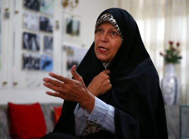 Faezeh Hashemi, the activist daughter of Iran's late President Akbar Hashemi Rafsanjani, speaks during an interview, in Tehran, Iran. AP