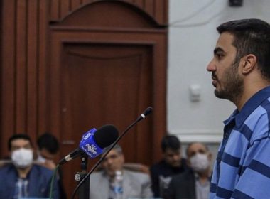 Majidreza Rahnavard during his brief trial on November 30, 2022. iranintl.com
