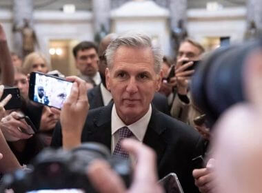 U.S. Rep. Kevin McCarthy, R-Calif., is surrounded by reporters as he walks to the House floor from the Speakers Office, Wednesday, Jan. 4, 2023, on Capitol Hill in Washington. Jacquelyn Martin | AP