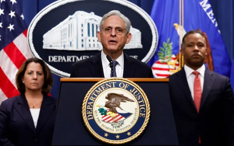 Attorney General Merrick Garland delivers remarks at the Justice Department Building on Nov. 18 announcing he would appoint a special counsel to oversee the investigation into former President Donald Trump's handling of classified documents. (Anna Moneymaker/Getty Images)
