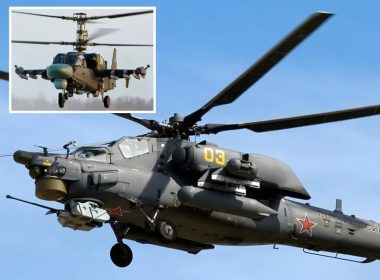 In this combination mage, the Mil Mi-28 (NATO reporting name "Havoc") is a Russian all-weather, day-night, military tandem, two-seat anti-armor attack helicopter and inset image of Ka-52 "Alligator" helicopter. Reports say Russia and Iran are exploring whether Moscow could provide its most advanced attack helicopters to Tehran. ARTEM KATRANZHI/ALEX BELTYUKOV