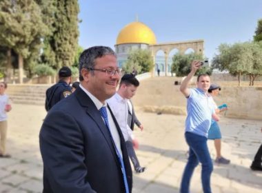 Israel's National Security Minister Itamar Ben-Gvir visiting the Temple Mount in Jerusalem, January 3, 2022. Temple Mount Directorate
